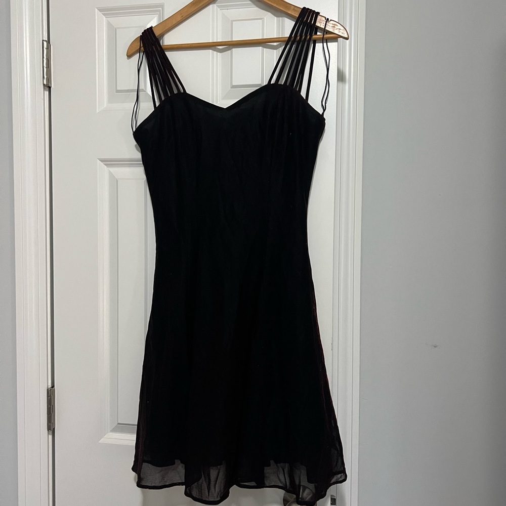 Size 10, Skater Style Dress. Looks maroon-ish at different angles.